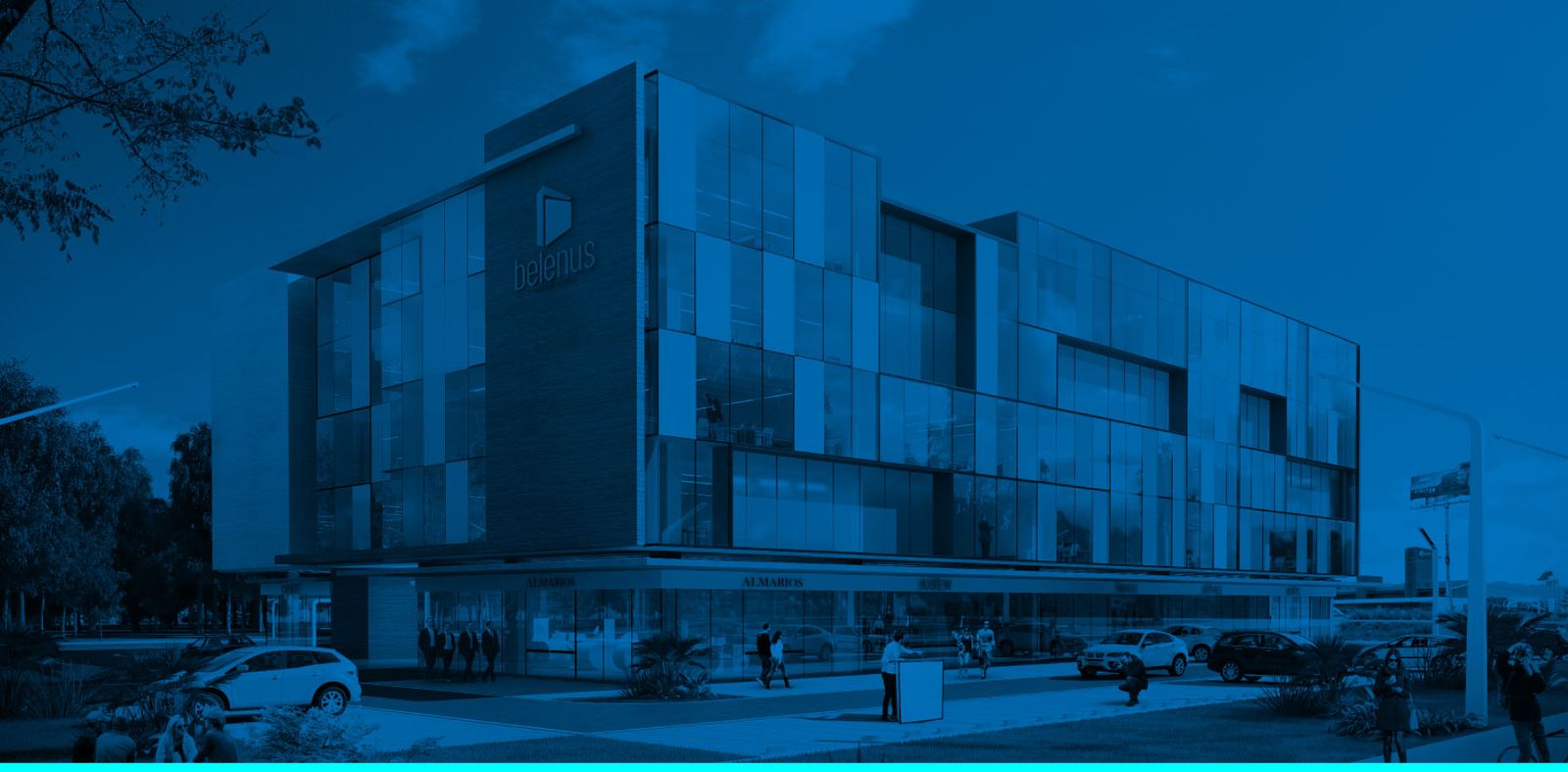 Edificio de oficinas con redes de gas e hidrosanitarias